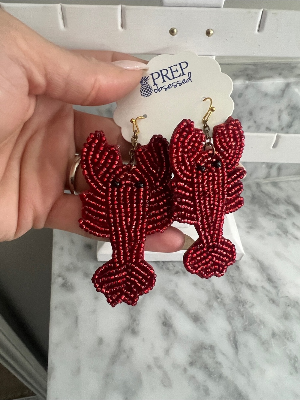 Beaded Lobster Earrings 🦞